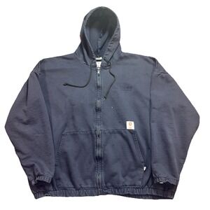 Tyndale FR Mens 3XL Fire Flame Resistant Full Zip Hoodie Blue USA Workwear